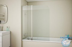 Шторка для ванны Encanto Alto 110х135 профиль хром, стекло прозрачное EG110.5111A