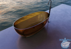 Ванна из полиэфирной смолы ABBER Kristall 170х75 AT9703Vesuvian оливковая