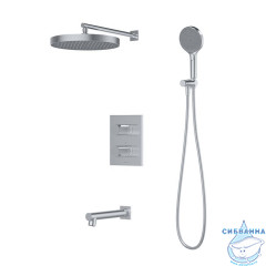 Душевая система с тропическим, ручным душем и изливом, термостат, глянцевый хром, Duna, IDDIS, DUNSBSTi68