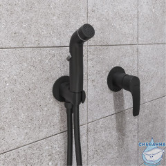 Встраиваемый смеситель с гигиеническим душем, черный матовый, Ray, IDDIS, RAYBLR2i08