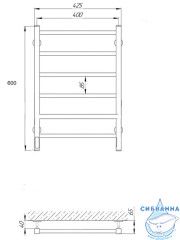 Полотенцесушитель электрический Laris Феличия П6 40Х60 L (белый матовый)