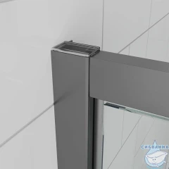 Дверь в нишу Veconi Оттимо 90 профиль графит, стекло матовое OP30GR-90-12-C9