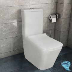 Унитаз напольный со смывом торнадо Azario Quadro с бачком и сиденьем Soft Close (микролифт) AZ-2175 UQ1