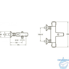 Смеситель для ванны термостатический Jacob Delafon July E45714-CP