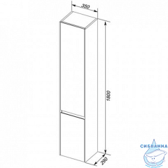 Шкаф-пенал Aquanet Гласс 35 196962 белый глянец