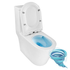 Унитаз напольный безободковый Azario Scala с бачком и сиденьем Soft Close (микролифт) AZ-8101