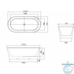 Акриловая ванна Grossman Forta GR-27021 170X75 с каркасом (белый глянцевый)