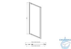 Дверь в нишу Aquatek AQ ARI PI 09020GM 90x200 профиль оружейная сталь, стекло прозрачное