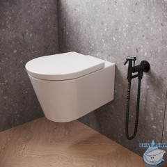 Смеситель Paini Isola ISPZ442 с гигиеническим душем (черный глянцевый)