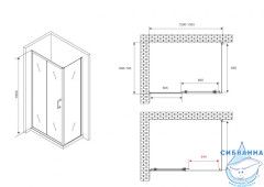 Душевое ограждение ABBER Schwarzer Diamant AG301305-S705 130x70 профиль хром, стекло прозрачное (без поддона)