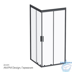 Душевое ограждение Am.Pm Gem W90G-403-090BT 90x90 профиль черный, стекло прозрачное (без поддона)
