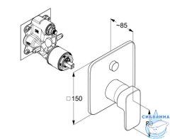 Встраиваемый смеситель для ванны Kludi Renon 42759N075 (брашированное золото)