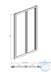 Дверь в нишу Encanto Stella 100 профиль хром, стекло прозрачное 