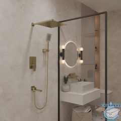 Душевая система Oliveeka D-Line 300 1 режим OL-939003-BG (золото матовое)