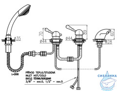 Смеситель для ванны на борт RavSlezak Лабе L570.5PSM