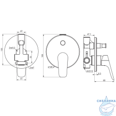 Смеситель для ванны встраиваемый Damixa Jupiter 777100000 (хром)
