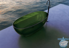 Ванна из полиэфирной смолы ABBER Kristall 170х75 AT9703Emerald зеленая