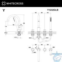 Смеситель для ванны на борт Omnires Y Y1232GLB (брашированное золото)