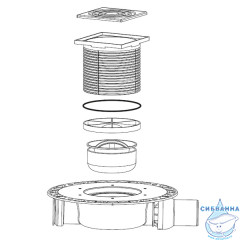 Дренажный трап для душа TECEdrainpoint S 130 с вертикальным выходом 3601300