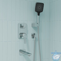 Встраиваемая система с тропическим, ручным душем и изливом, глянцевый хром, Parker, IDDIS, PARSB03i68 душем, глянцевый хром, Parker, IDDIS, PARSB03i68