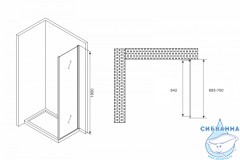 Боковая стенка ABBER Schwarzer Diamant S70BM профиль черный, стекло прозрачное