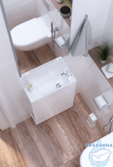 Тумба подвесная 1Марка Stretto 50П (1 дверка) с раковиной  белый У94716