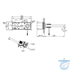 Смеситель для раковины встраиваемый  Vincea Desire VBFW-1D1BG (брашированное золото)