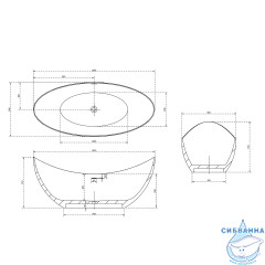 Ванна из искусственного камня ABBER Stein AS9633 180x80