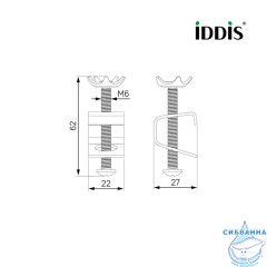 Комплект крепежей мойки к столешнице, врезной монтаж, 6 шт, IDDIS, 003M006i77