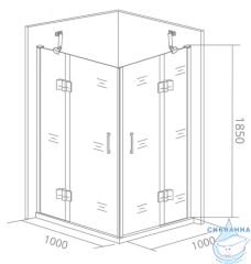 Душевое ограждение Bas Saturn CR-100-C-CH профиль хром, стекло прозрачное (без поддона)