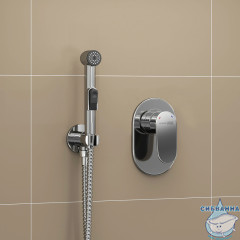 Встраиваемый смеситель с гигиеническим душем Wasserkraft A11057 (хром)