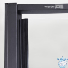 Дверь в нишу Wasserkraft Elbe 74P04 90x200 профиль черный, стекло прозрачное