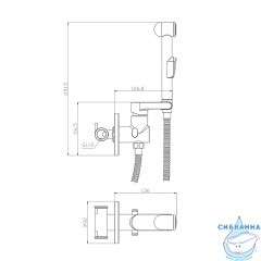 Встраиваемый смеситель с гигиеническим душем Rossinka X25-57 (хром)