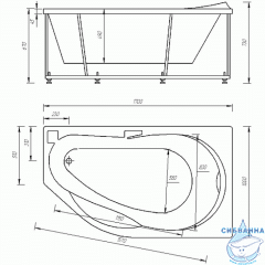 Акриловая ванна Aquatek Таурус R 170х100 с каркасом