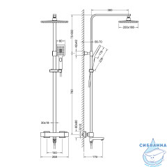 Душевая система Timo Tetra-Thermo SX-0169/17 260 1 режим (золото матовое)