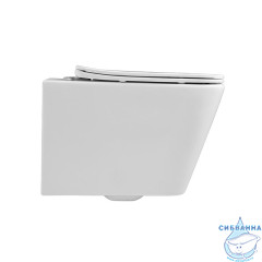 Инсталляция для унитаза Charus CC.300.80.01 с кнопкой смыва Charus Minimalista  черный матовый,  с унитазом Charus Alva Rimless EWC700-114WT (с сиденьем Soft Close (микролифт)