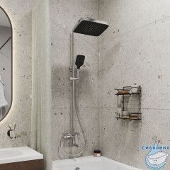 Душевая система с тропическим душем, хром глянцевый, Азур (Azure), Milardo, AZUSB3FM06