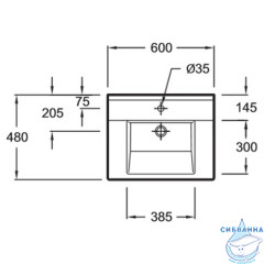 Раковина 60 см Jacob Delafon Struktura EXI112-00