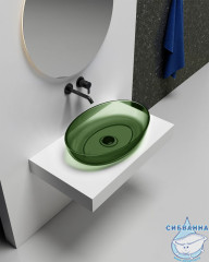 Раковина на столешницу 60 см ABBER Kristall AT2801Emerald