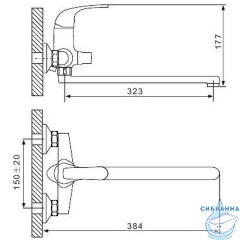 Смеситель для ванны Gappo G2235 с аксессуарами (хром)