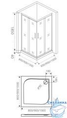 Душевое ограждение Bas Infinity CR-90-G-CH профиль хром, стекло матовое (без поддона)