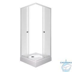 Душевое ограждение Тритон Вельвет 80x80 А профиль белый, стекло вельвет Щ0000071051 (с поддоном)