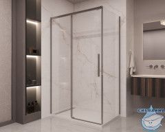 Душевое ограждение Vincea Stella 150x100 профиль вороненая сталь, стекло прозрачное VSR-1ST1015CLGM