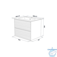 Тумба с умывальником, подвесная, 60 см, белый, Bild, IDDIS, BIL60W0i95K подходит умыв. 0136000i28