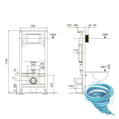 Инсталляция TECEspring с кнопкой смыва в комплекте с унитазом TECEspring S c сиденьем Soft close (микролифт) K401203WCS