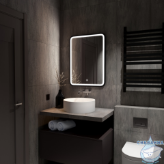 Зеркало Calypso Enjoy black Led 60x80 с подсветкой, с подогревом ЗЛП842