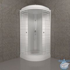 Душевая кабина Тритон Стандард 90х90 А профиль белый, стело полосы Щ0000061842