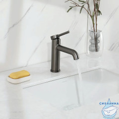 Смеситель для раковины Gappo G1006-9 (без донного клапана) (оружейная сталь)