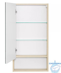 Шкаф-зеркало Акватон Сканди 45 белый глянцевый/дуб верона