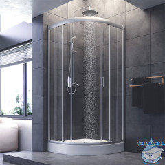 Душевое ограждение AM.PM Gem 90х90 W90G-401-090WT профиль хром, стекло прозрачное (без поддона) (без поддона)